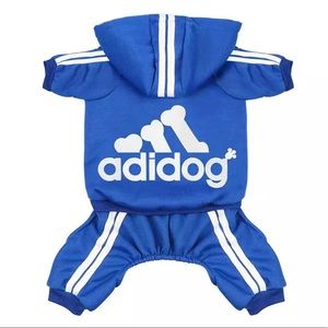 🐶 “Adidog” blue dog hoodie